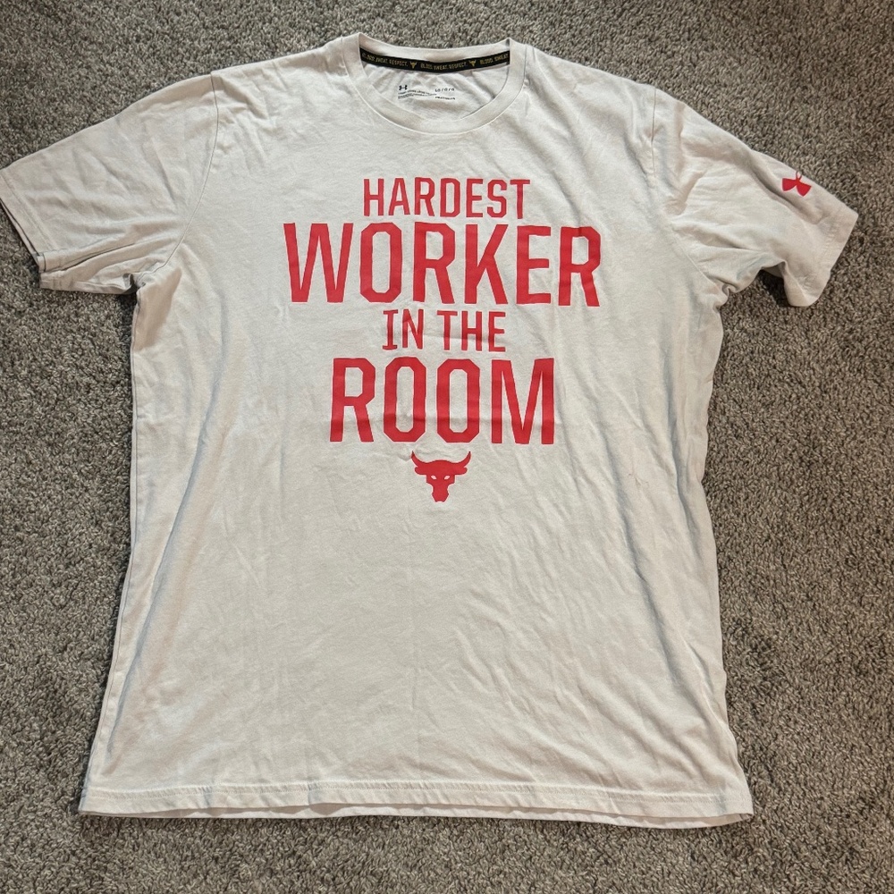 Under Armour Shirt Project Rock Hardest Worker In The Room